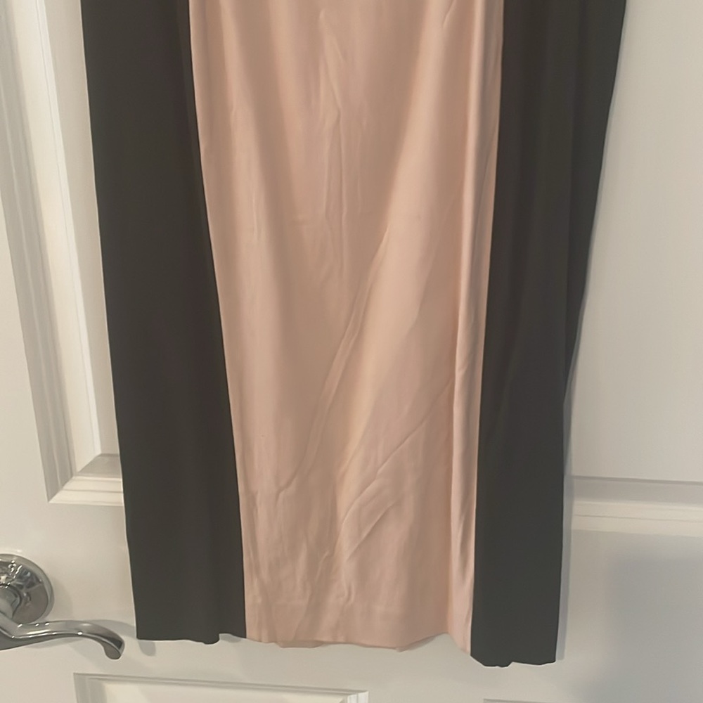 French Connection pink and Black color block LBD size 8 cap sleeves sheath dress - Picture 4 of 8